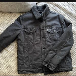 Levi’s trucker jacket in black waxed denim